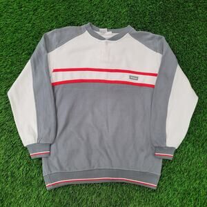 Vintage 90s Wilson Ringer Tennis Sweatshirt Womens Large 22x24 Gray